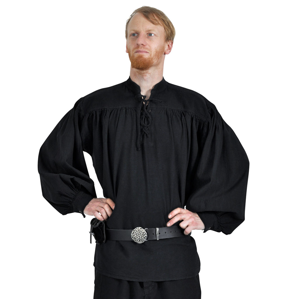 Product image Medieval Stand-Up Collar Lace-Up Shirt Friedrich black