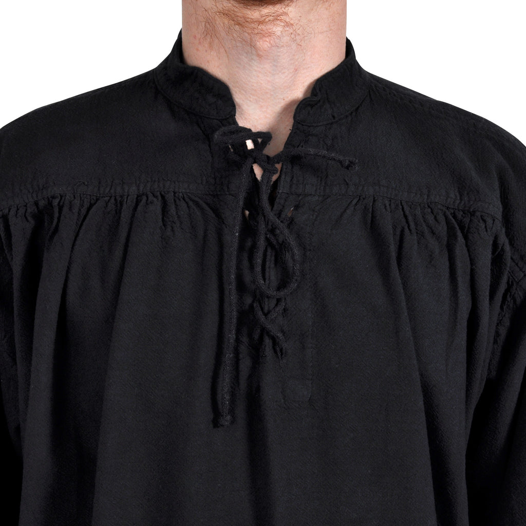 Product image Medieval Stand-Up Collar Lace-Up Shirt Friedrich black