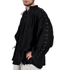 Product image Medieval Lace-Up Shirt with Eyelets Adrian black