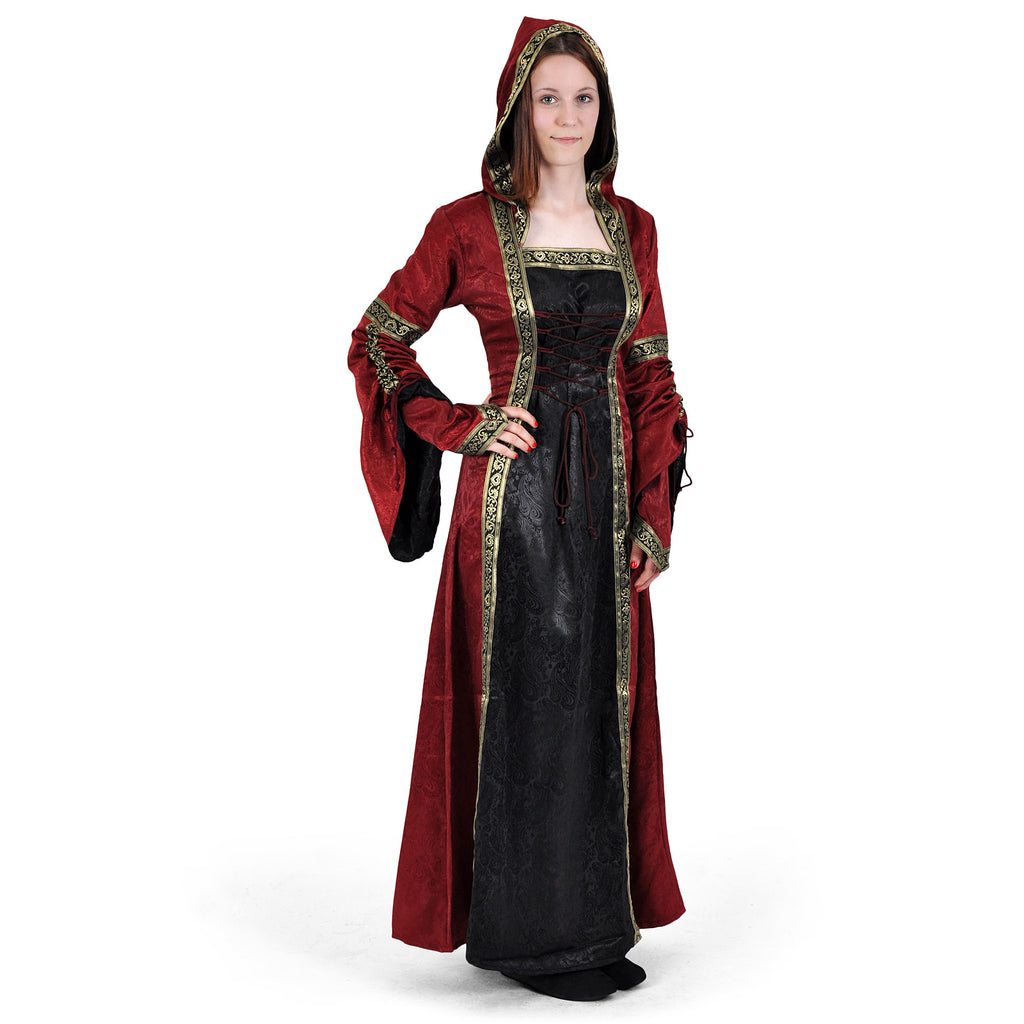 Zdjęcie produktu Średniowieczna suknia Iris bordowo-czarna