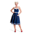 Zdjęcie produktu Rockabilly sukienka Siren z paskiem granatowa
