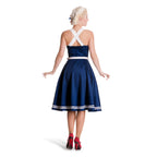Zdjęcie produktu Rockabilly sukienka Siren z paskiem granatowa