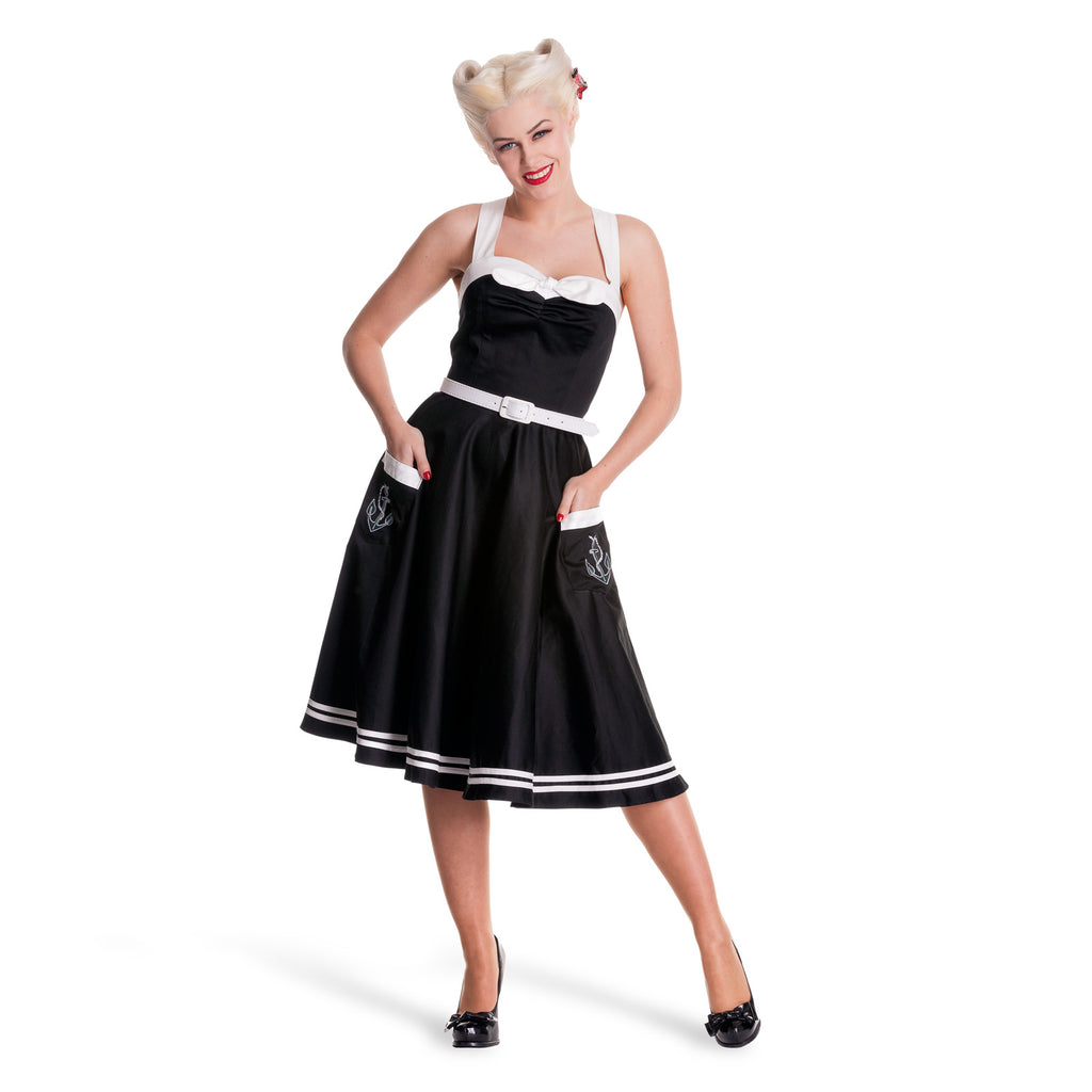Product image Rockabilly Dress Siren with Belt Black
