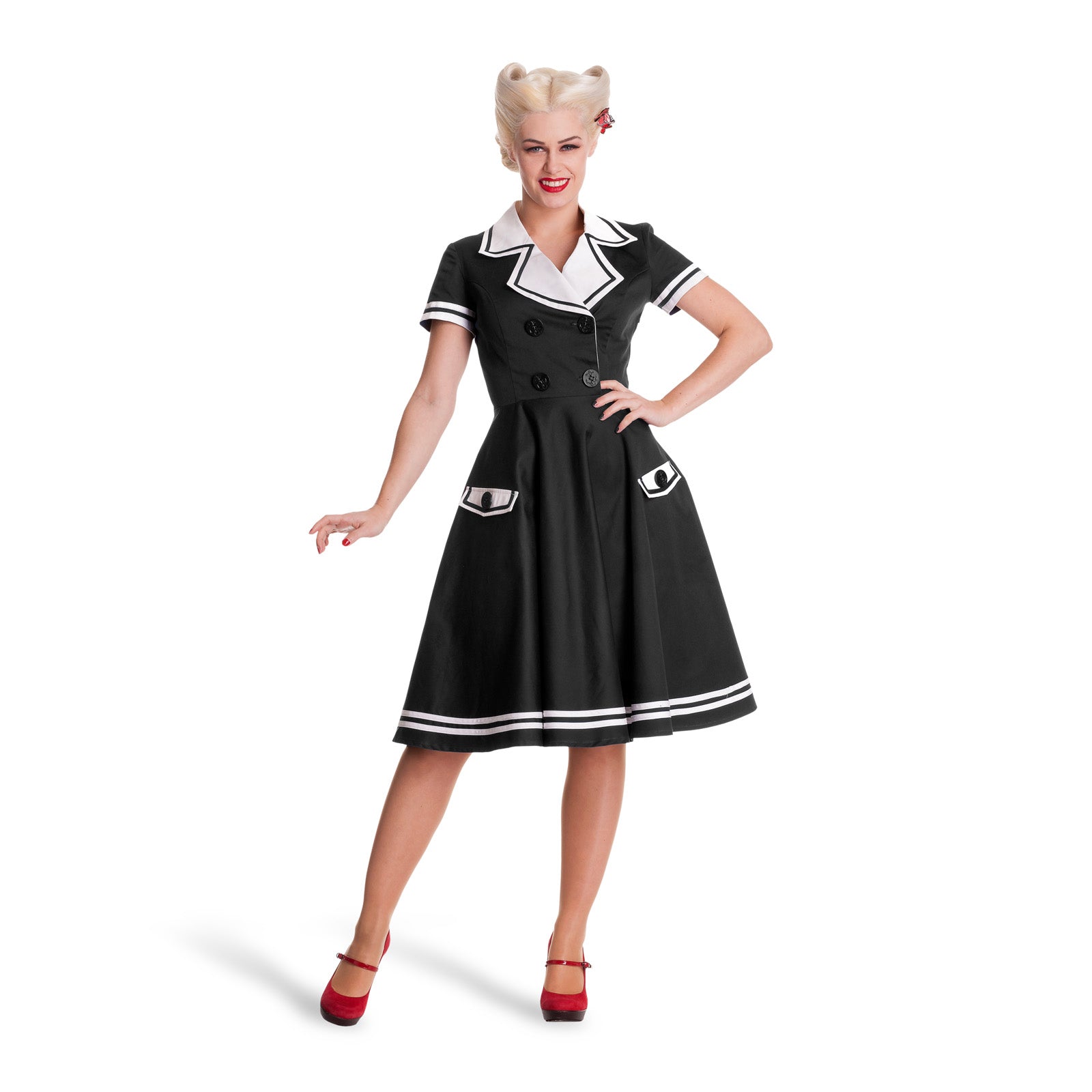 Zdjęcie produktu Rockabilly Seafarer Sukienka czarna