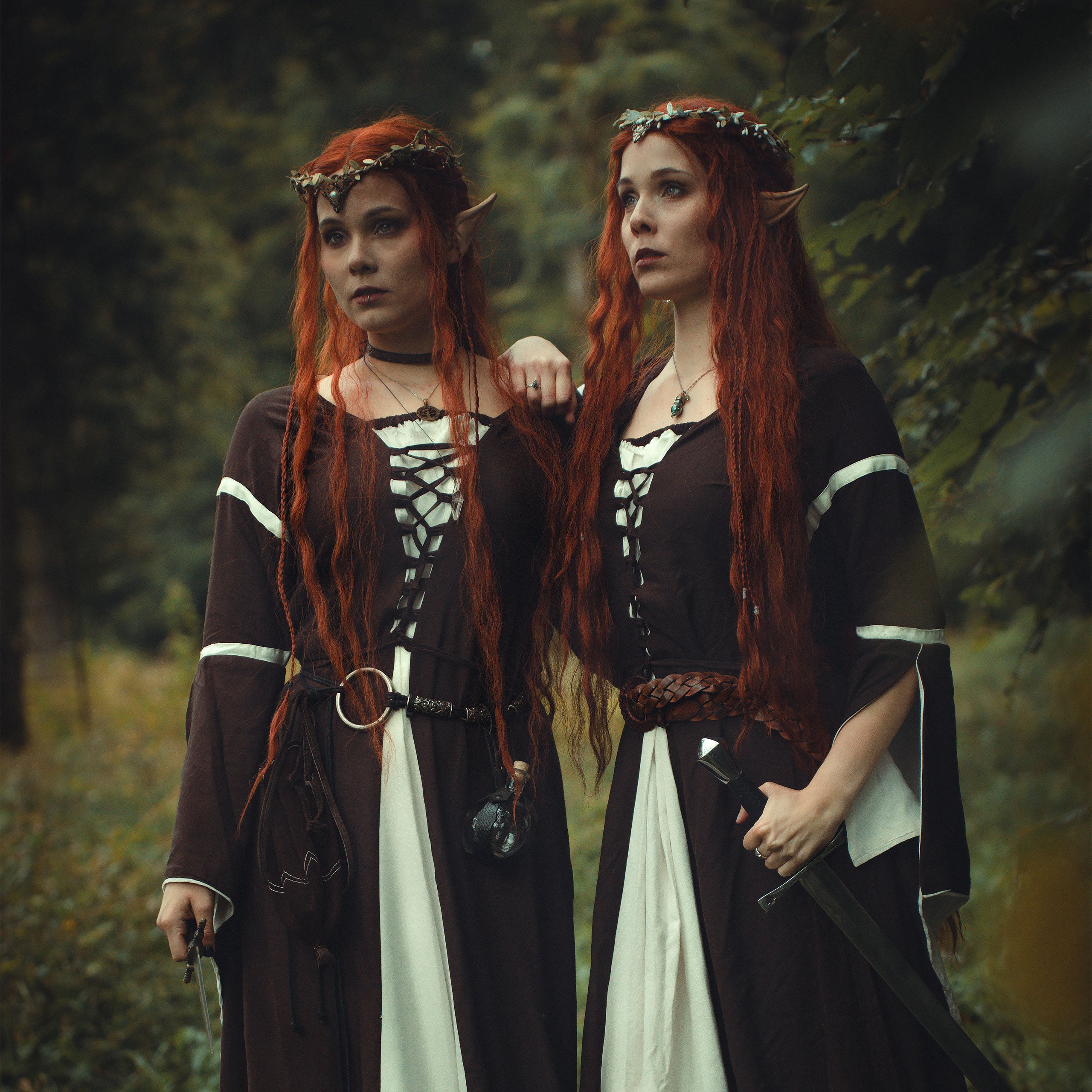 Zdjęcie produktu Średniowieczna sukienka Katherina brązowo-naturalna
