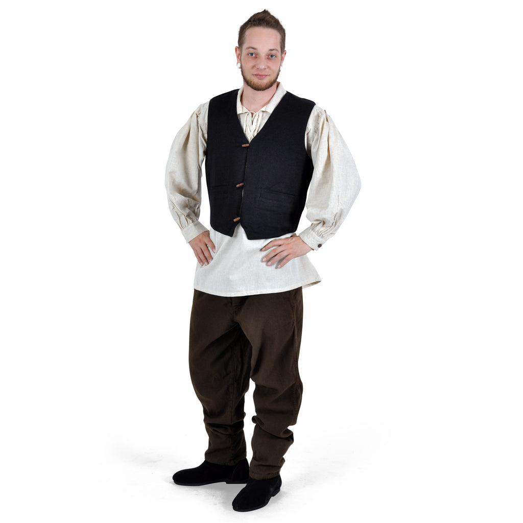 Product image Medieval Vest Heinrich with Pockets Black