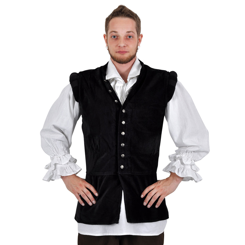 Zdjęcie produktu Kaftan z aksamitu ze stójką czarny
