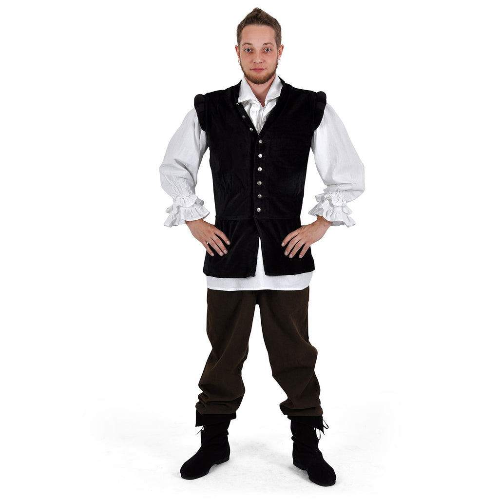 Zdjęcie produktu Kaftan z aksamitu ze stójką czarny