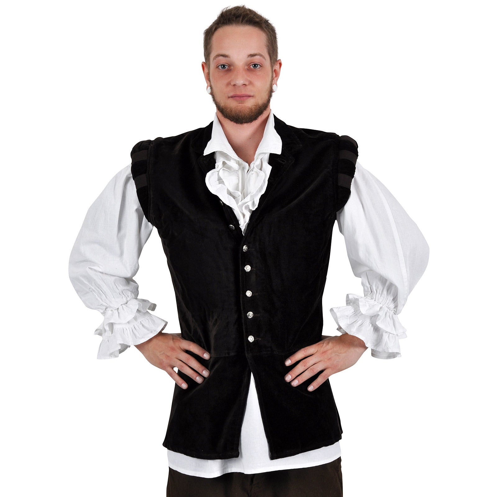 Zdjęcie produktu Kaftan aksamitny z kołnierzem stojącym brązowy