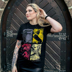 Zdjęcie produktu Game of Thrones - Koszulka z herbami distressed czarna