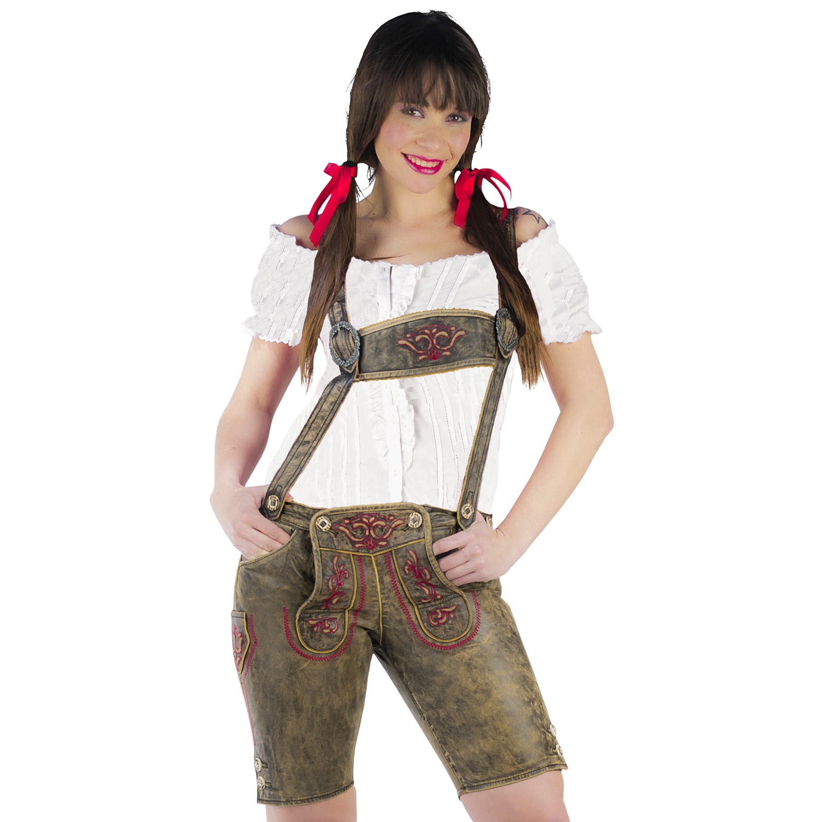 Product image Traditional Real Leather Trousers for Women with Chest Harness