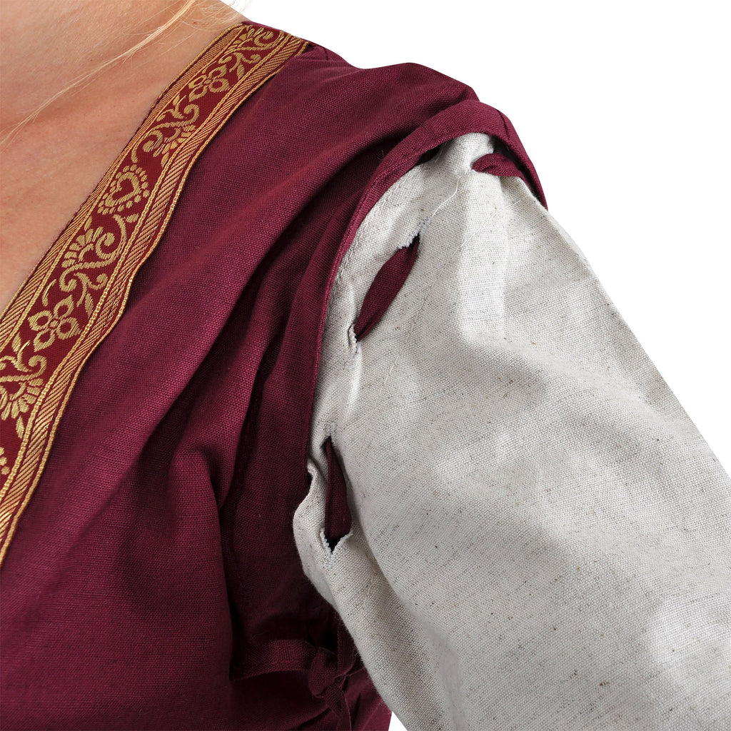 Product image Medieval Dress Applonia with detachable sleeves natural-bordeaux