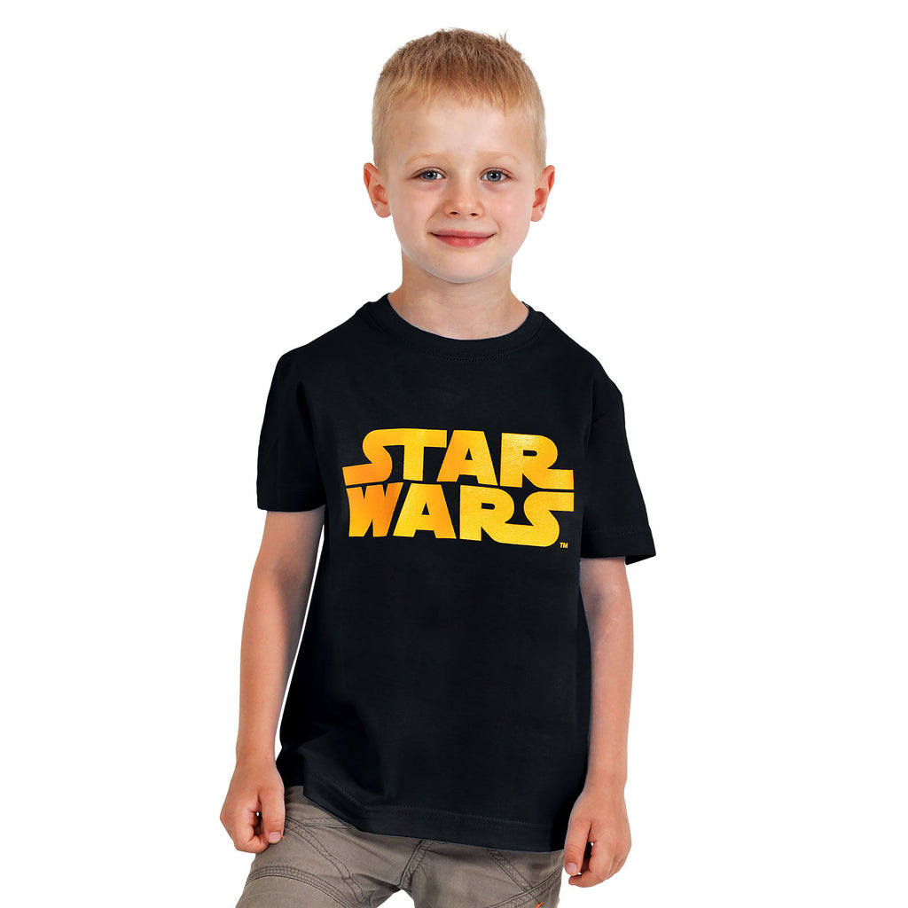 Zdjęcie produktu Star Wars - Pomarańczowe Logo Koszulka dziecięca czarna