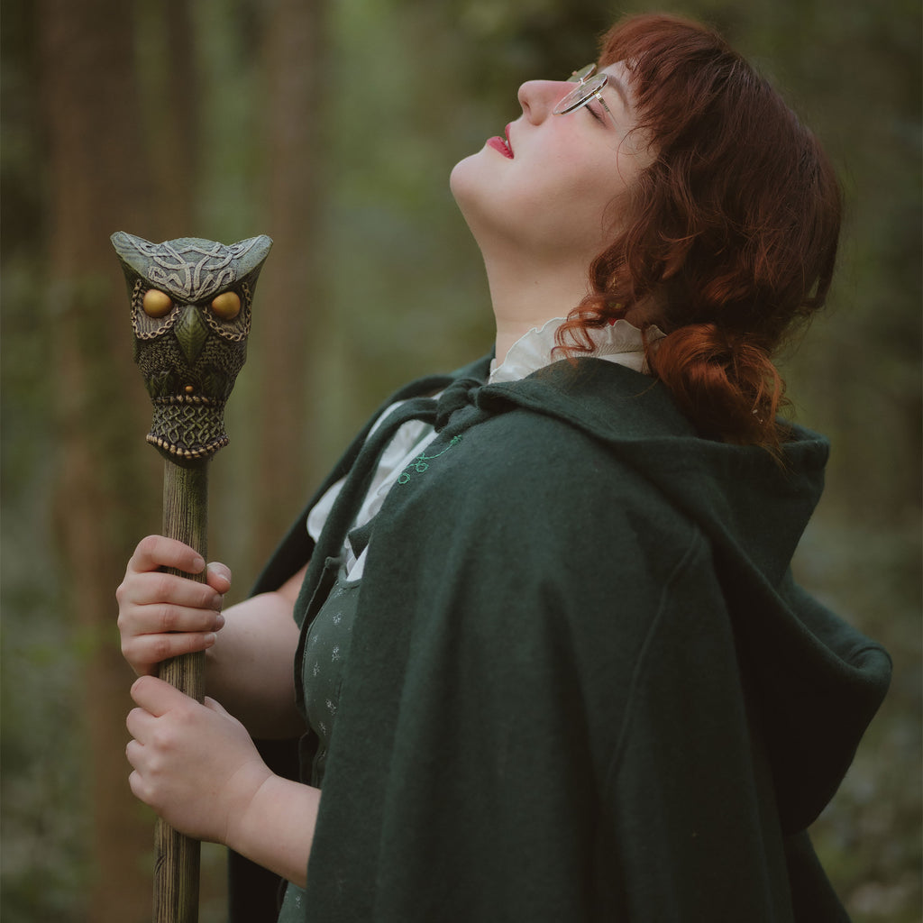 Product image Medieval Cloak with Hood and Embroidery Green