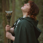 Product image Medieval Cloak with Hood and Embroidery Green