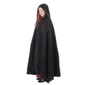 Product image Medieval Wool Cloak for Women with Hood Embroidery Metal Buckle Black