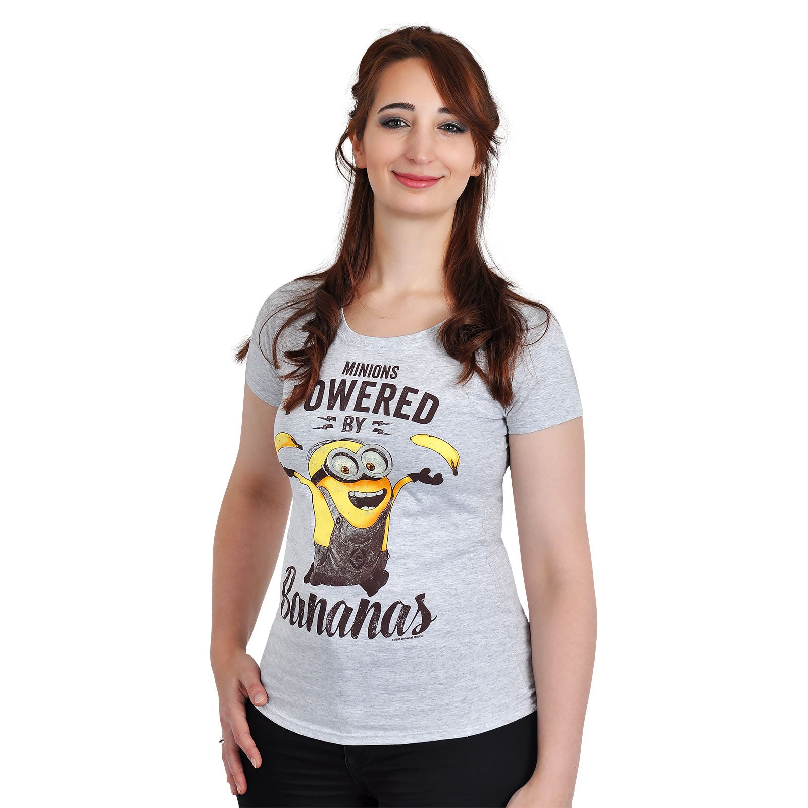 Zdjęcie produktu Minionki - Powered By Bananas Koszulka damska szara