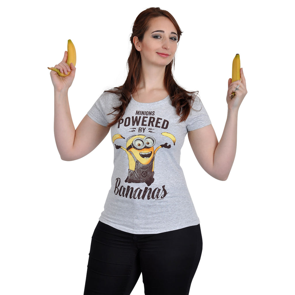 Zdjęcie produktu Minionki - Powered By Bananas Koszulka damska szara