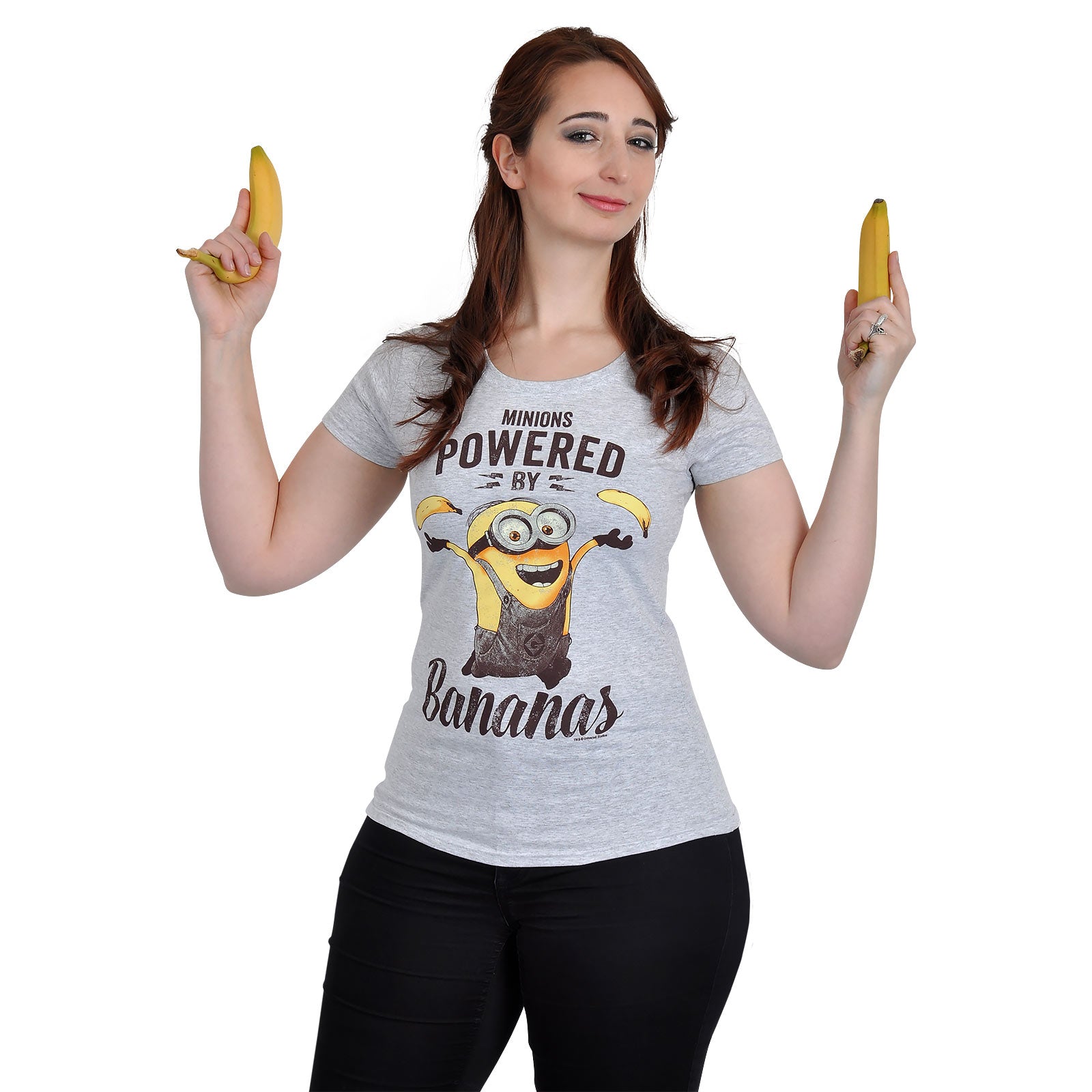 Zdjęcie produktu Minionki - Powered By Bananas Koszulka damska szara