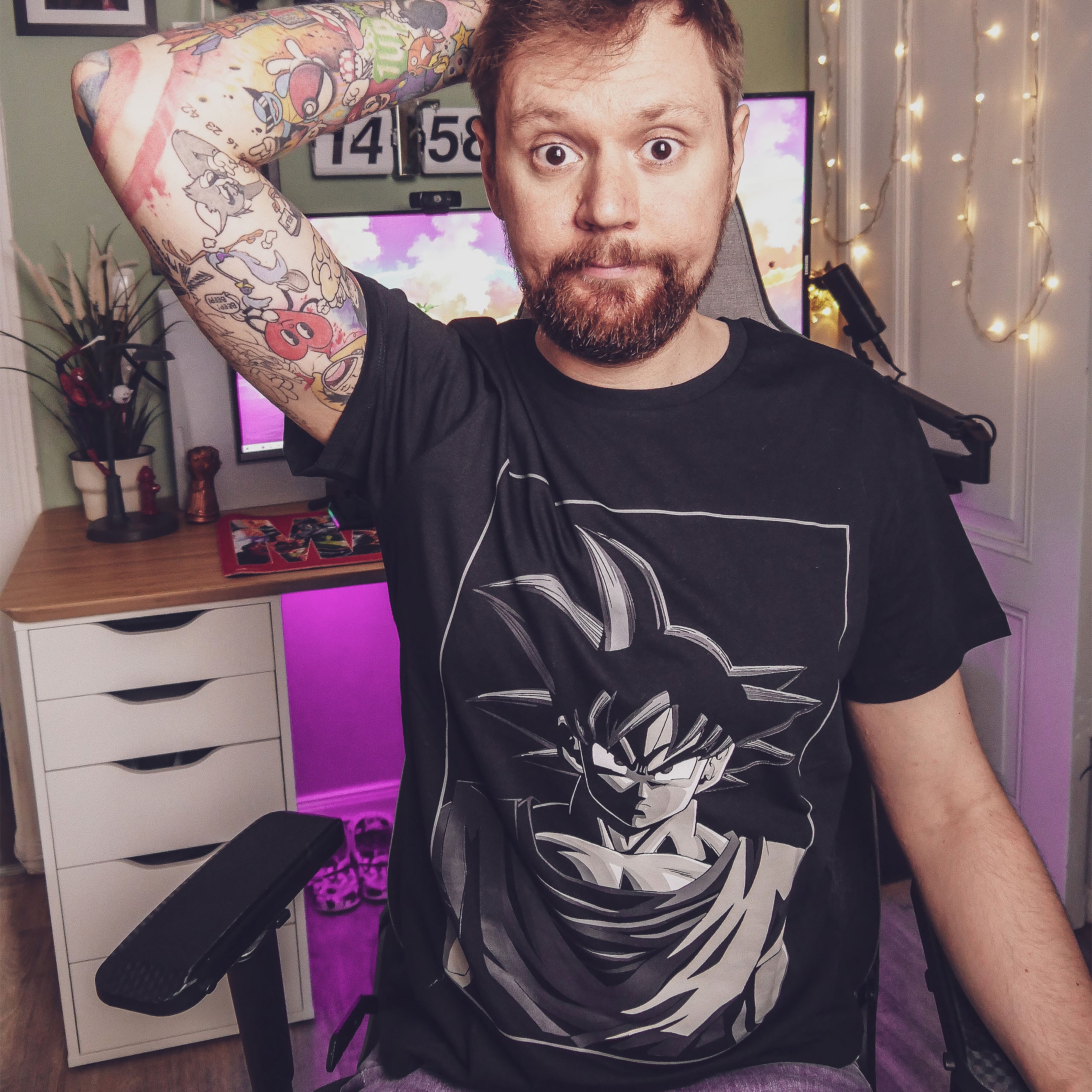 Zdjęcie produktu Dragon Ball - Koszulka Goku Manga Face czarna
