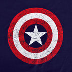 Zdjęcie produktu Captain America - Koszulka z logo tarczy Distressed, niebieska