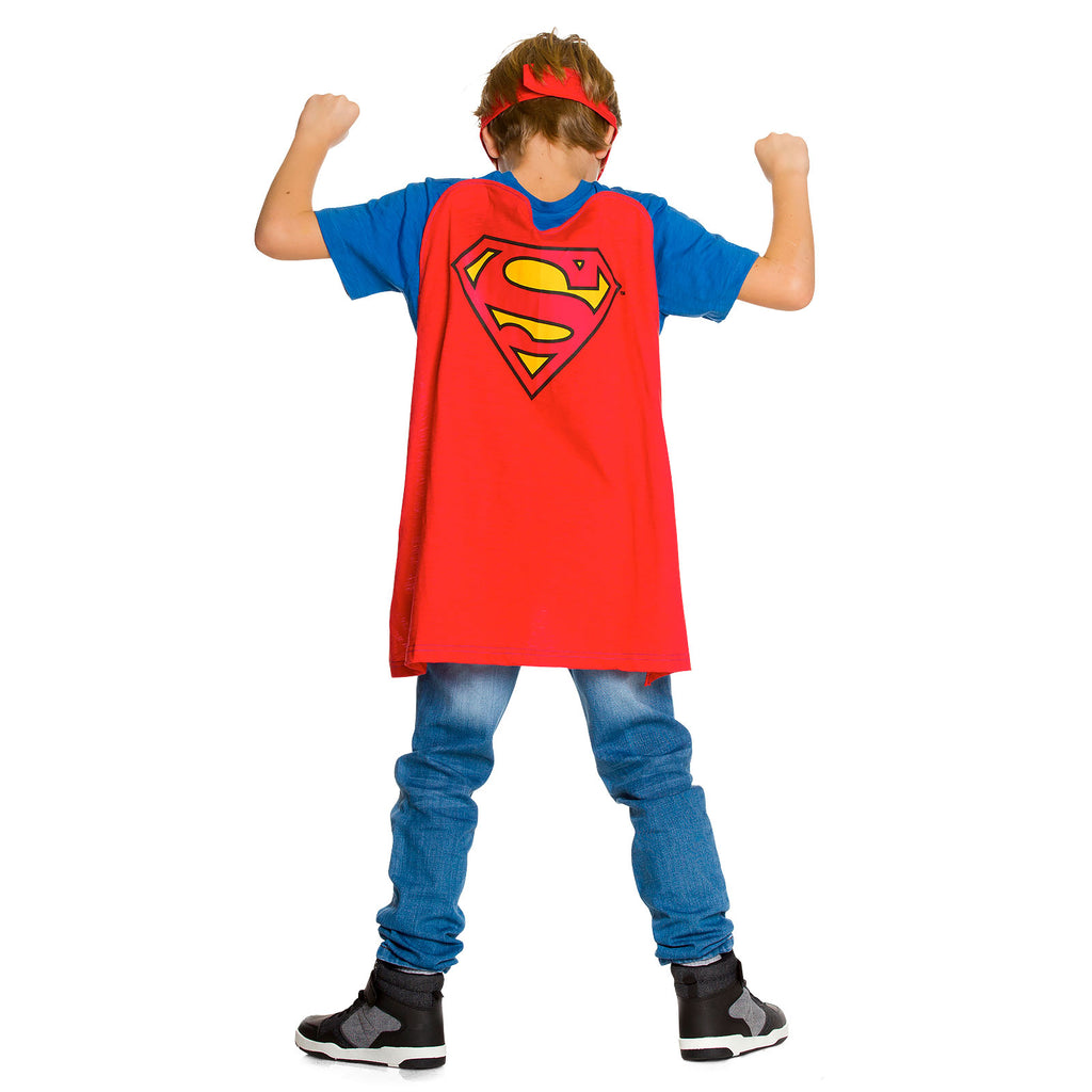 Zdjęcie produktu Superman - Koszulka dziecięca z peleryną i maską na oczy