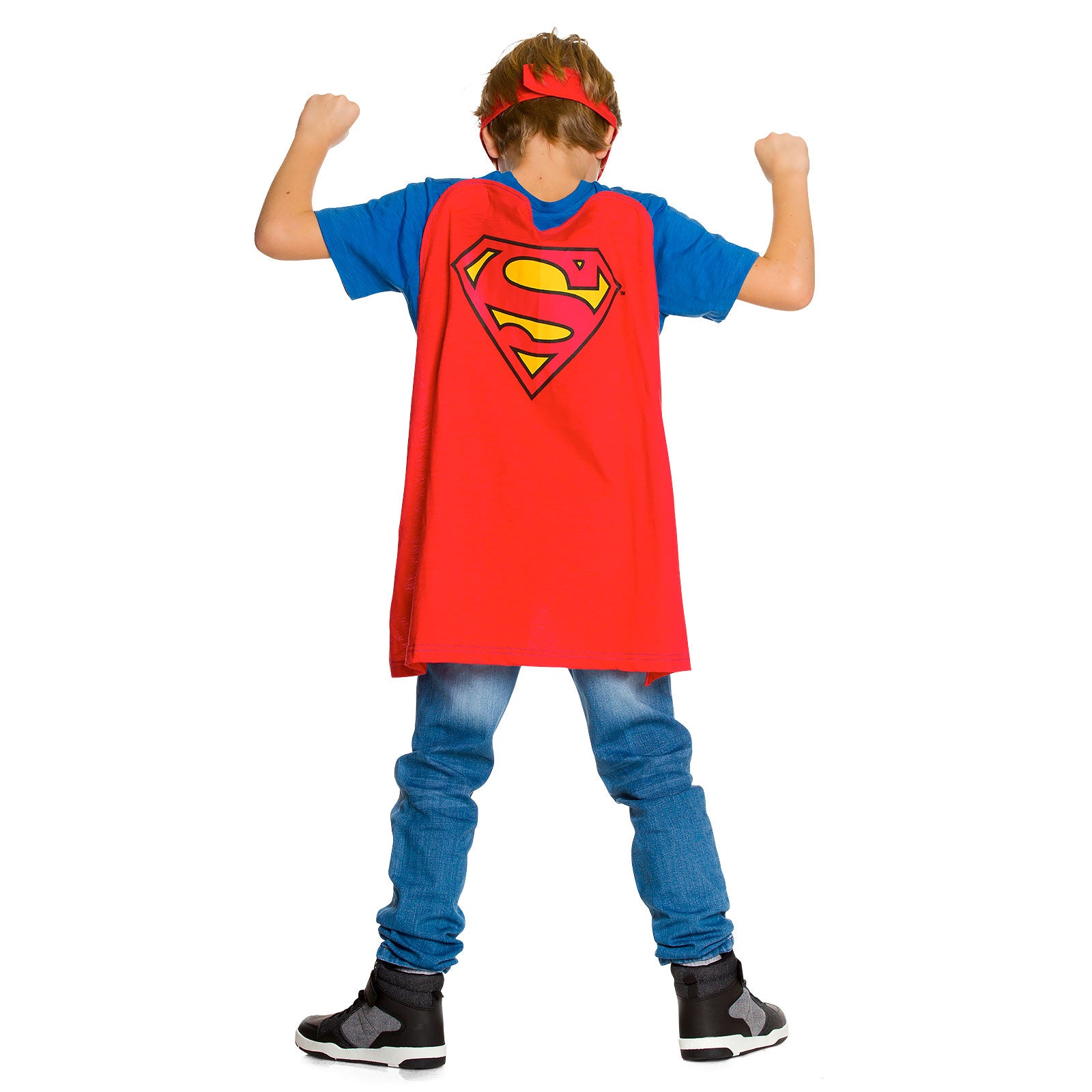 Zdjęcie produktu Superman - Koszulka dziecięca z peleryną i maską na oczy