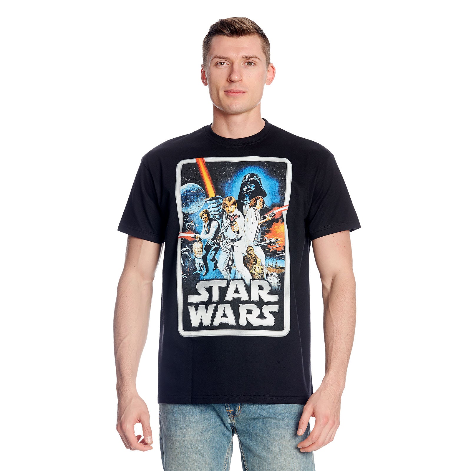 Zdjęcie produktu Star Wars - Retro Movie Poster T-Shirt czarne