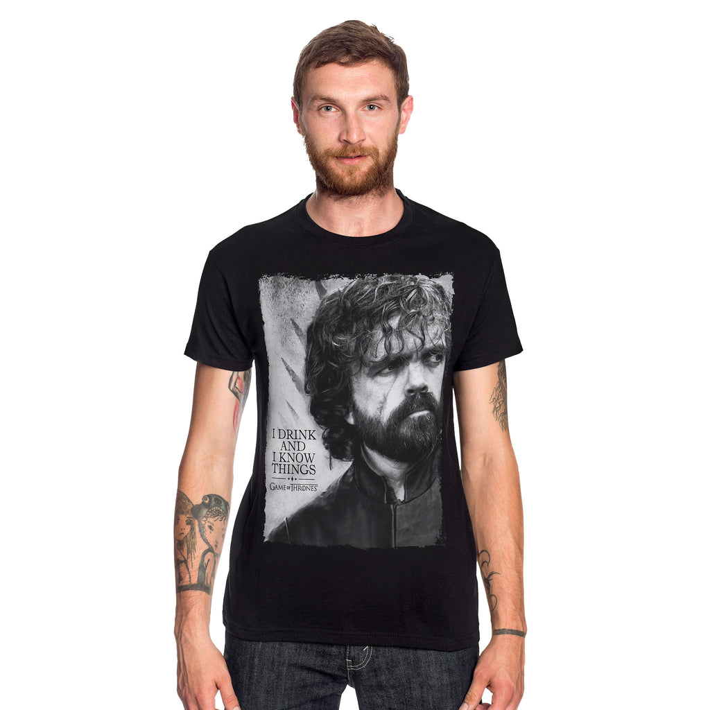 Zdjęcie produktu Game of Thrones - Tyrion Drink And Know Things T-Shirt czarny