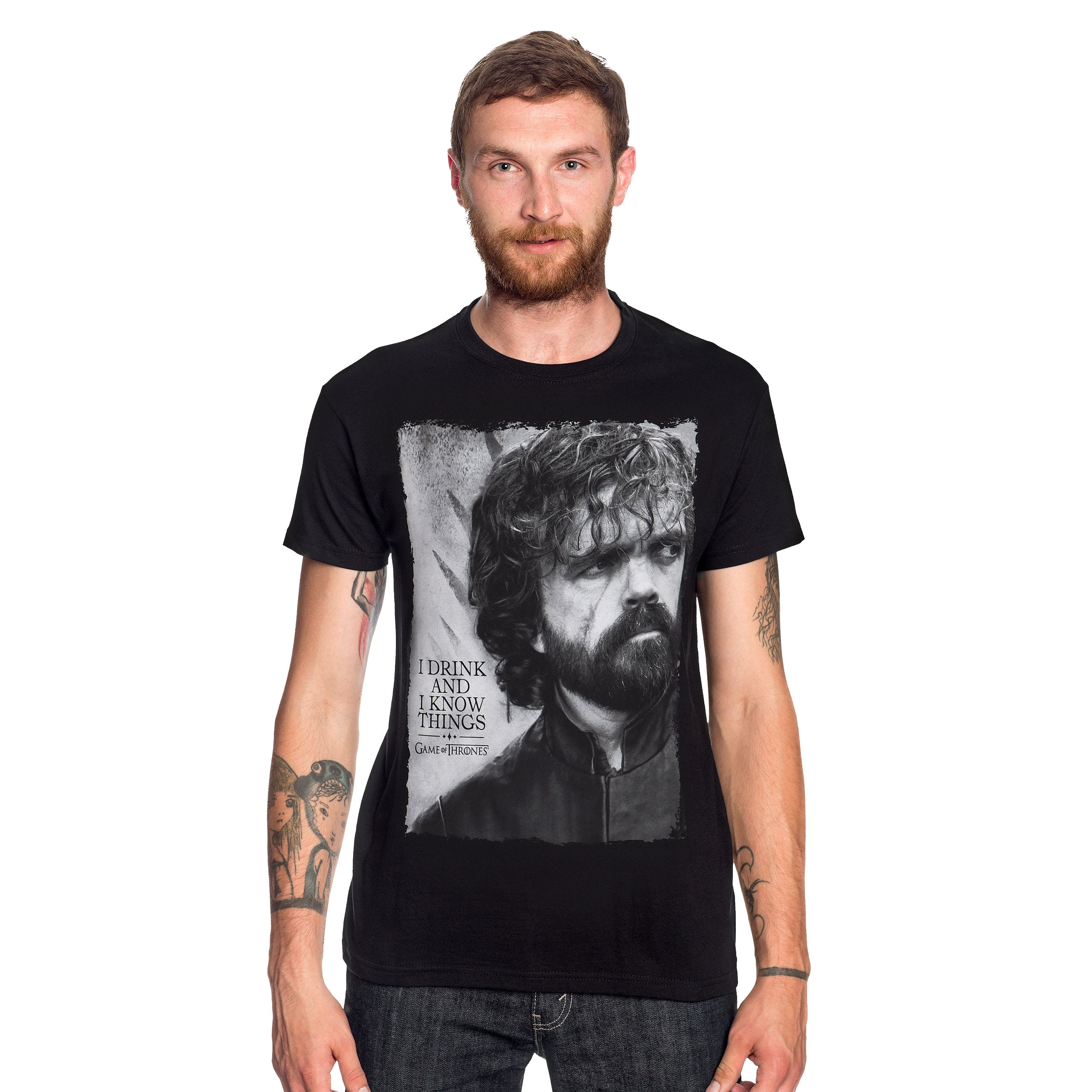 Zdjęcie produktu Game of Thrones - Tyrion Drink And Know Things T-Shirt czarny