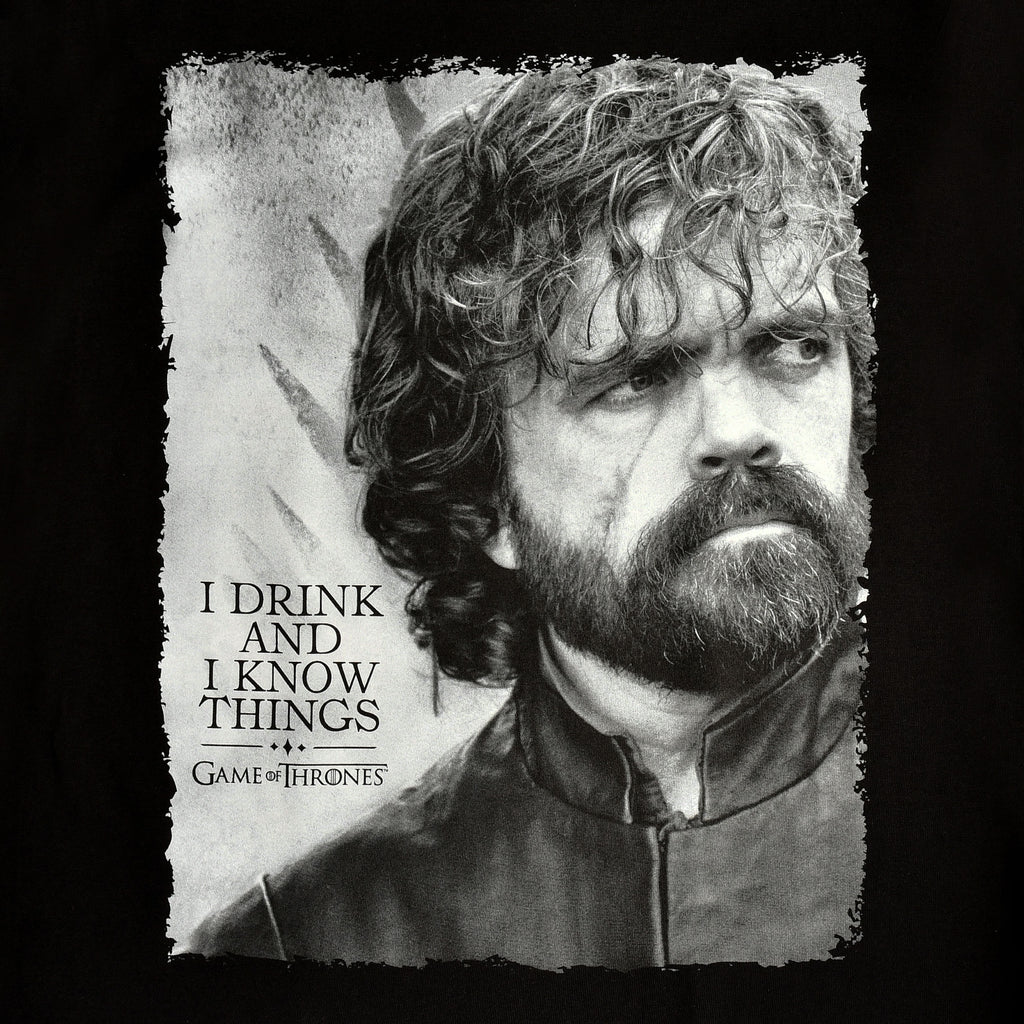 Zdjęcie produktu Game of Thrones - Tyrion Drink And Know Things T-Shirt czarny