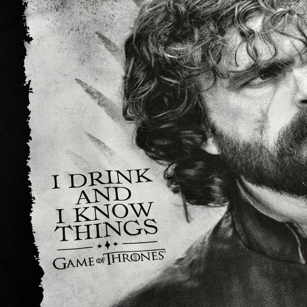 Zdjęcie produktu Game of Thrones - Tyrion Drink And Know Things T-Shirt czarny