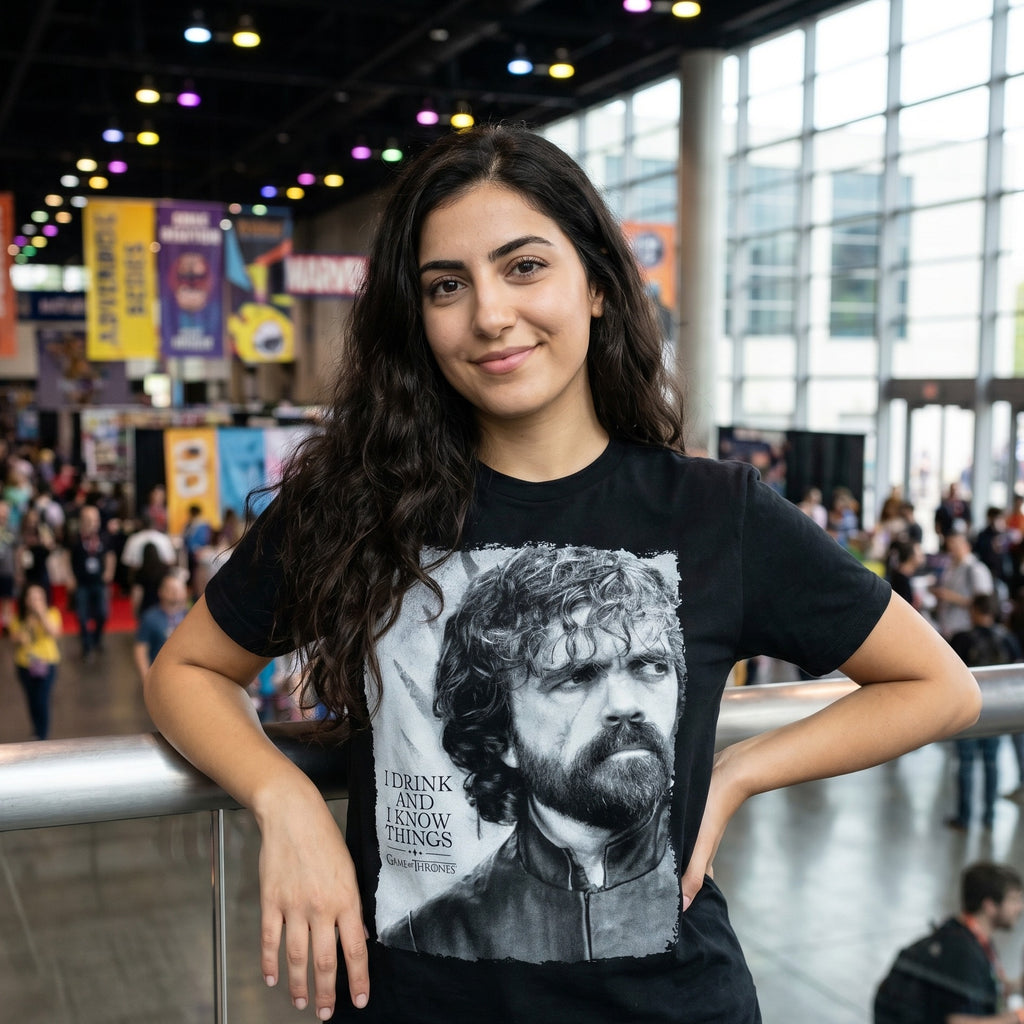 Zdjęcie produktu Game of Thrones - Tyrion Drink And Know Things T-Shirt czarny