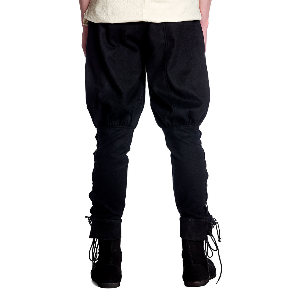 Product image Medieval wool trousers with lower leg lacing black
