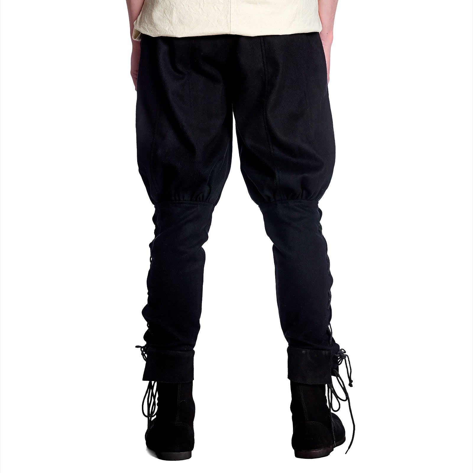 Product image Medieval wool trousers with lower leg lacing black