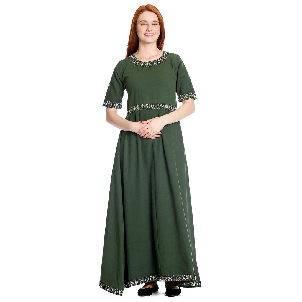 Product image Medieval dress Ennlin with short sleeves green