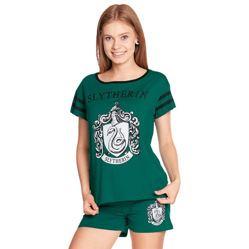 Zdjęcie produktu Harry Potter - Krótka piżama damska z herbem Slytherinu