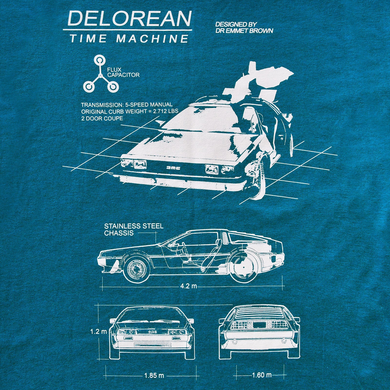 Zdjęcie produktu Powrót do przyszłości - Niebieska koszulka Delorean