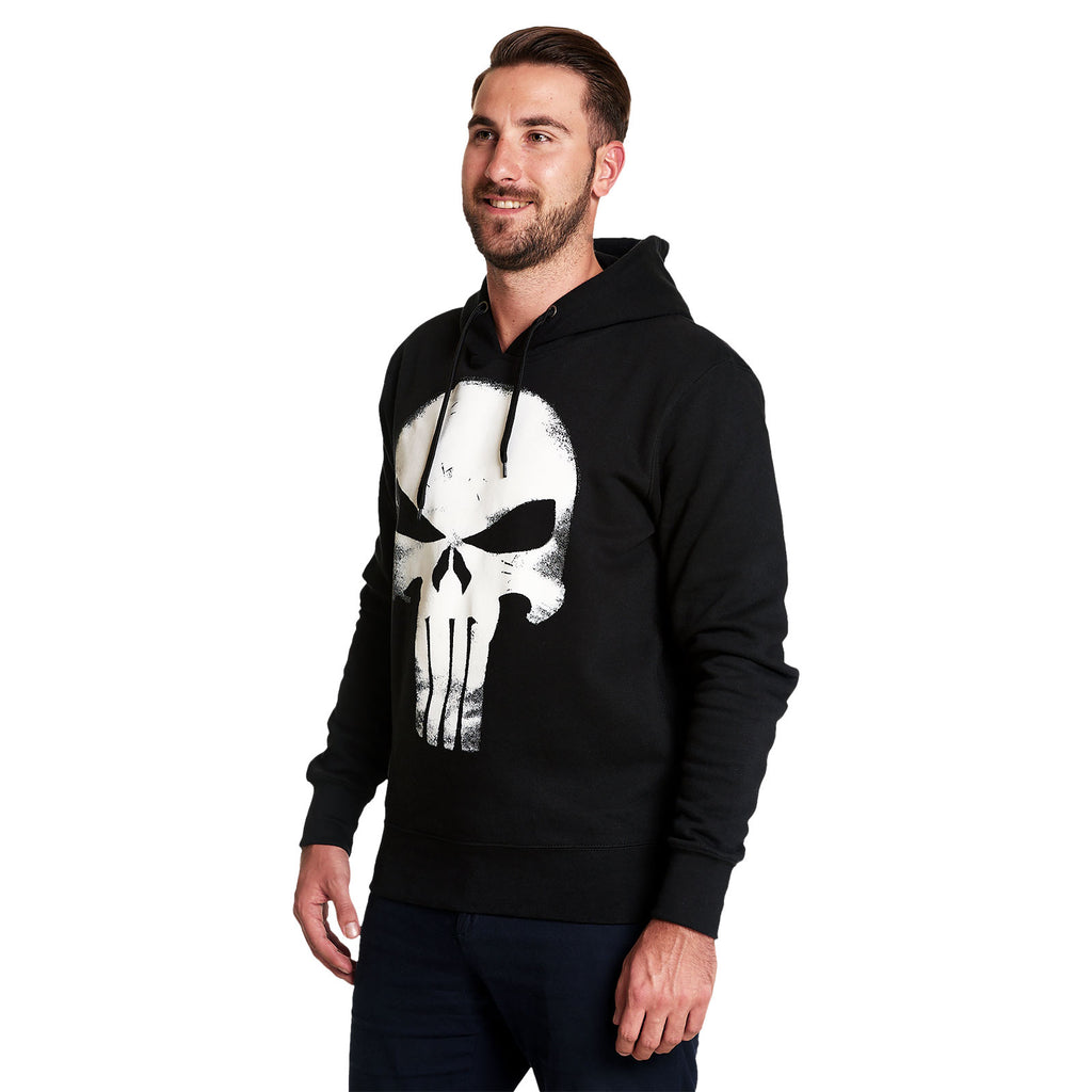 Zdjęcie produktu Punisher - Czarno-biała bluza z kapturem z logo czaszki