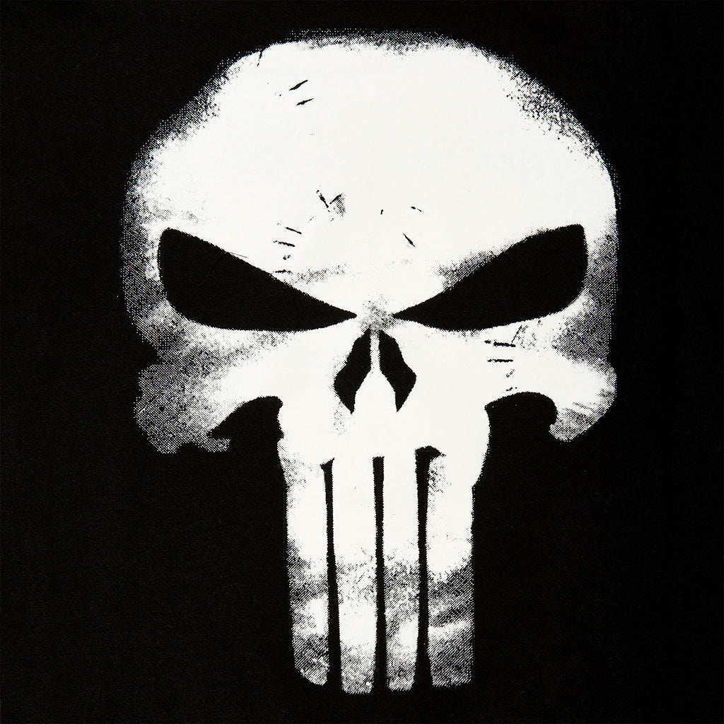 Zdjęcie produktu Punisher - Czarno-biała bluza z kapturem z logo czaszki