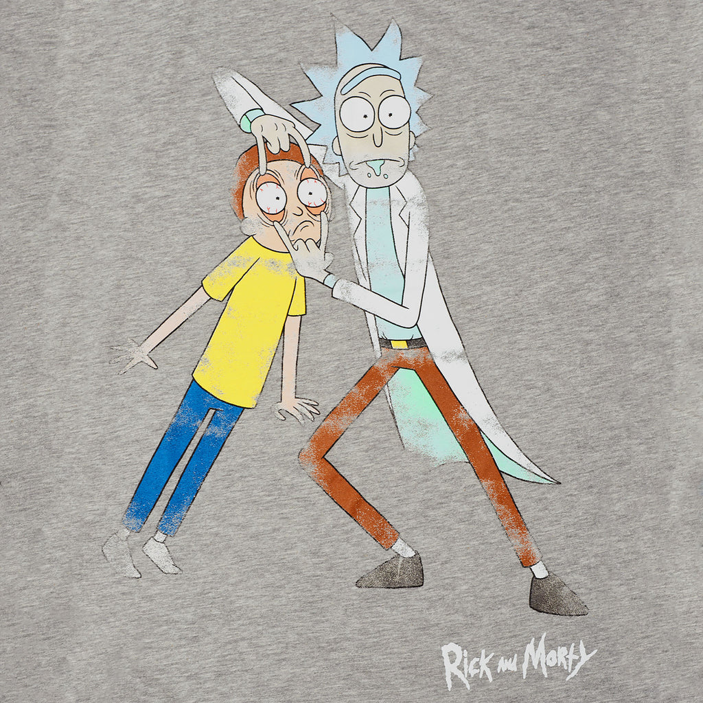 Zdjęcie produktu Rick and Morty - Morty Eye Edit Distressed T-Shirt szary