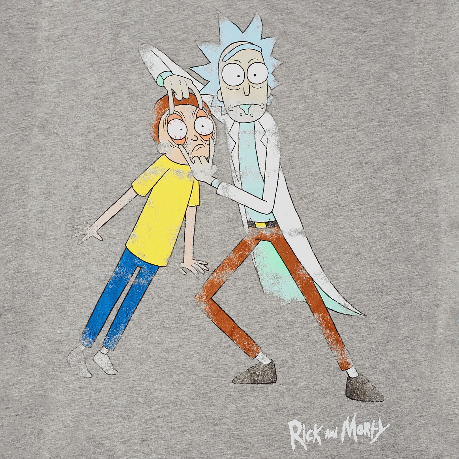 Zdjęcie produktu Rick and Morty - Morty Eye Edit Distressed T-Shirt szary