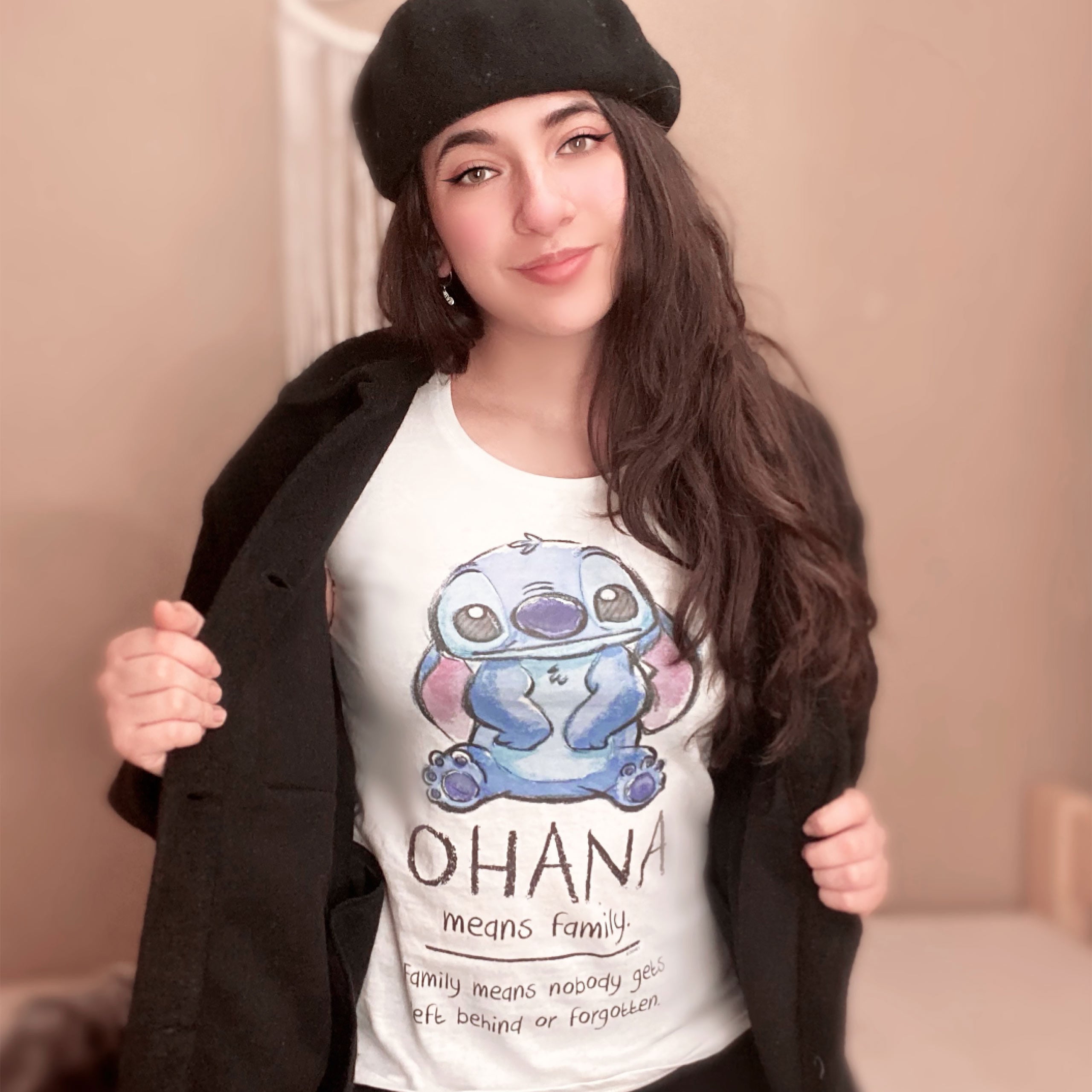 Zdjęcie produktu Lilo & Stitch - Ohana oznacza rodzinę T-Shirt damski biały