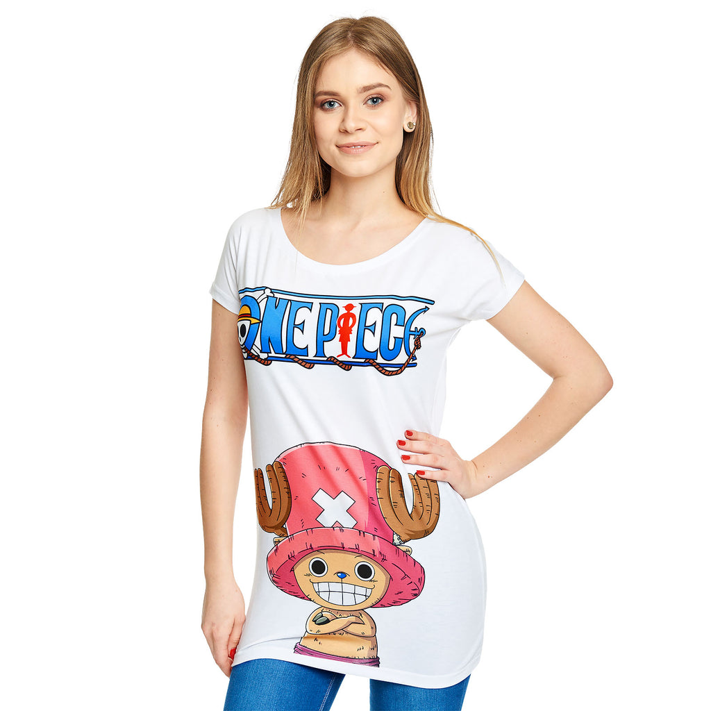 Zdjęcie produktu One Piece - Chopper T-Shirt damskie Loose Fit białe