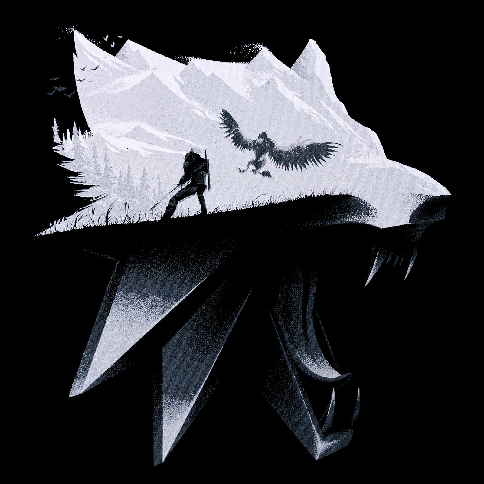 Product image Witcher - Wolf Silhouette T-Shirt Black