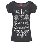 Zdjęcie produktu Alicja w Krainie Czarów - Wonderland T-Shirt damski luźny krój szary