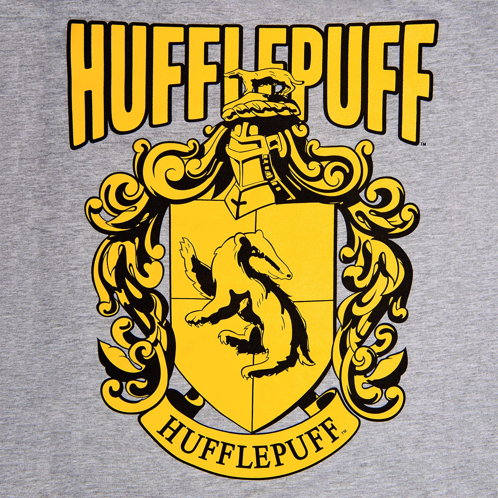 Zdjęcie produktu Harry Potter - Szara koszulka z herbem Hufflepuff