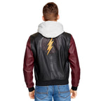 Zdjęcie produktu Flash - Skórzana kurtka z kapturem z logo