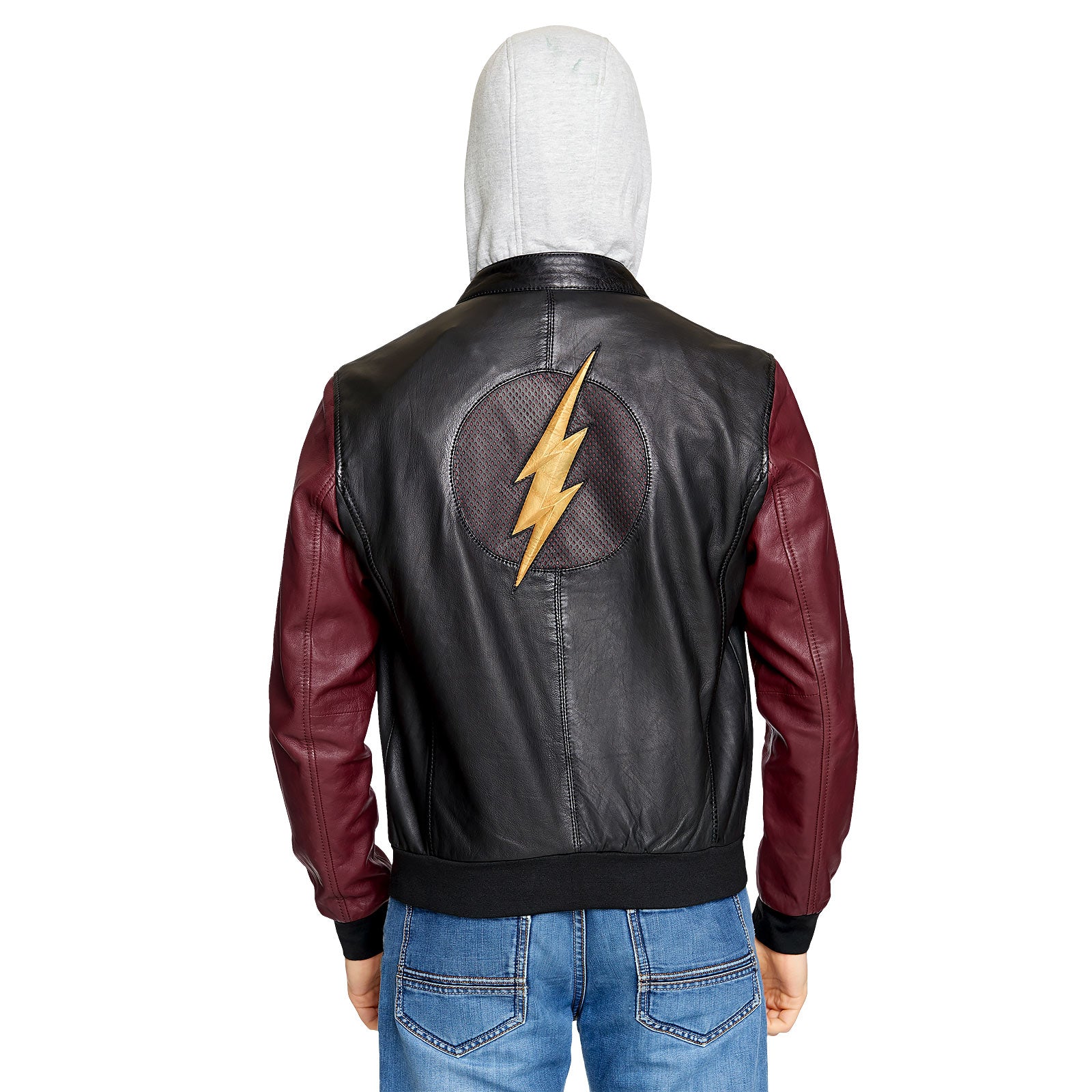 Zdjęcie produktu Flash - Skórzana kurtka z kapturem z logo