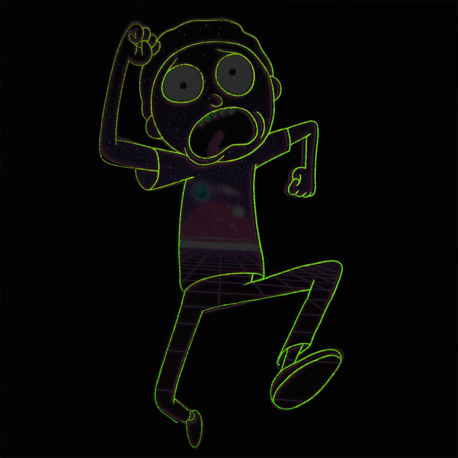 Zdjęcie produktu Rick and Morty - Neon Morty Glow in the Dark T-Shirt czarne